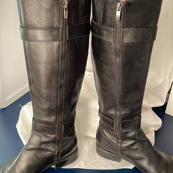 ENZO ANGIOLINI BLACK LEATHER RIDING BOOT WITH SILVER BUCKLES SIZE 6.5 - Picture 8 of 14